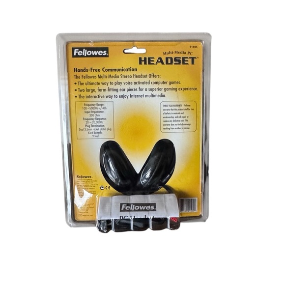Fellowes NEW black multi media pc computer gaming internet voice 91505 headset - Picture 2 of 6